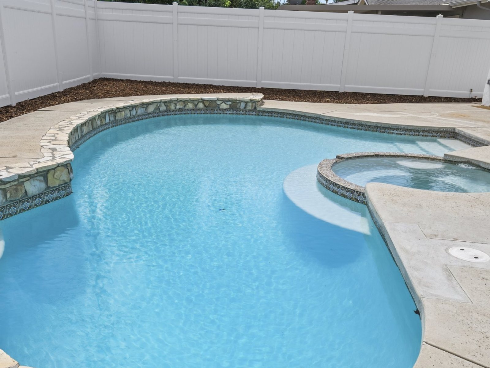 Backyard & pool after the remodel